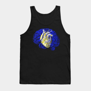 Brain&Heart Interactive Yellow&Blue Filter T-Shirt #2 By Red&Blue Tank Top